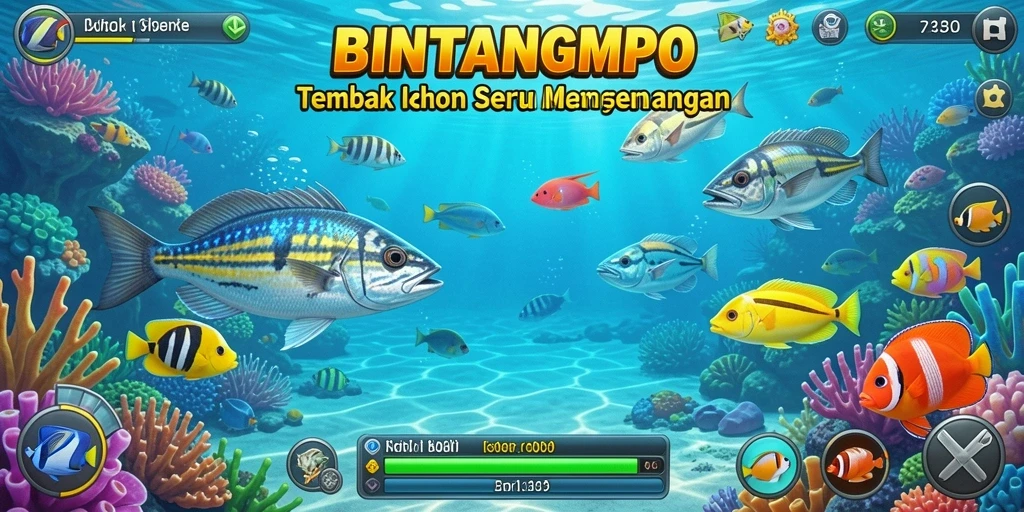 Gameplay seru BINTANGMPO menangkap ikan dengan grafis menawan.