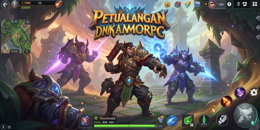 Screenshot utama C7890 menampilkan pertarungan seru dalam dunia MMORPG.