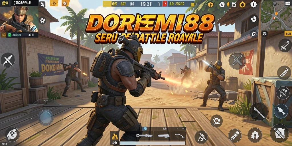 Tangkapan layar DOREMI88 menunjukkan pertempuran Battle Royale yang mendebarkan.