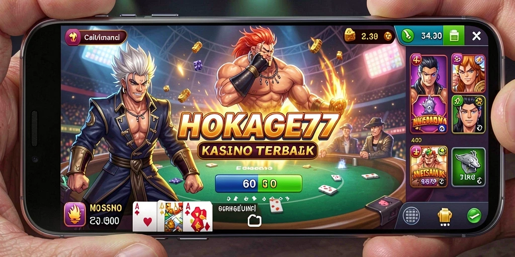 Tangkapan layar utama HOKAGE77 menampilkan gameplay mendebarkan di Kasino.
