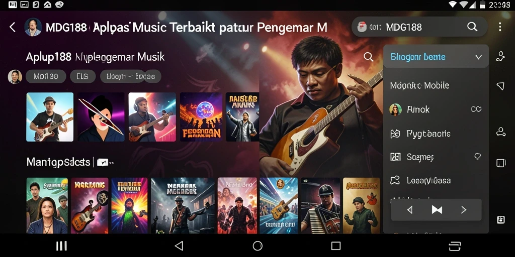 Tampilan antarmuka MDG188 dengan berbagai pilihan musik.