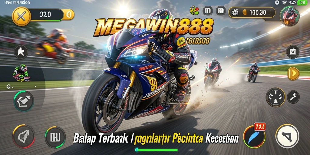 Gameplay seru balapan motor di MEGAWIN888 dengan trek yang menantang.
