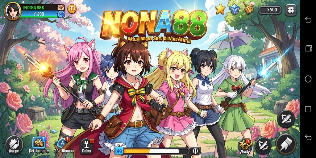 Screenshot gameplay NONA88 yang menampilkan karakter Anime.