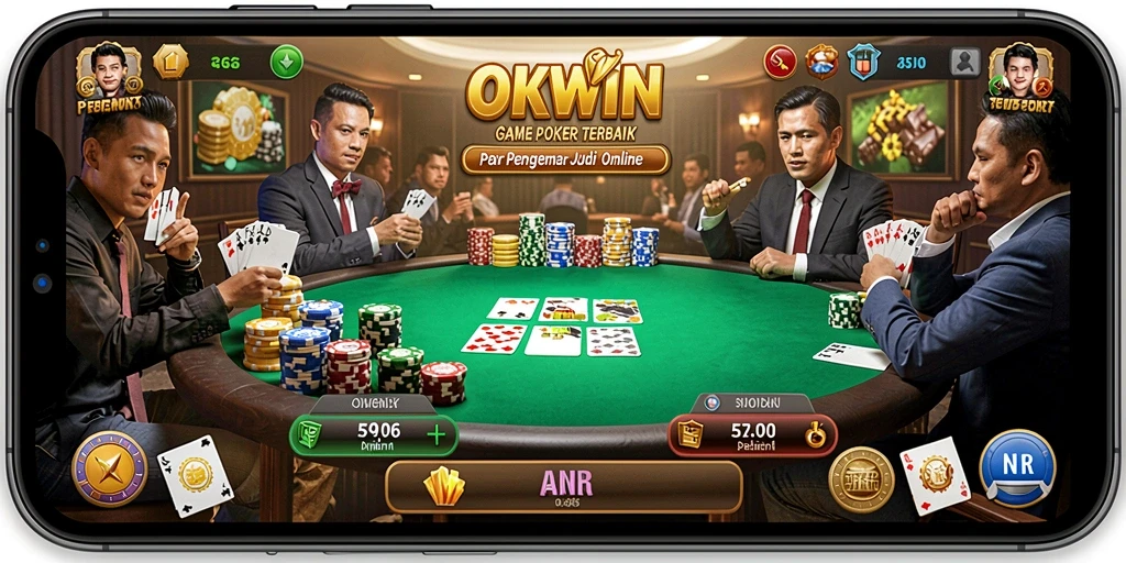 Tampilan gameplay Poker yang menarik dan penuh aksi di OKWIN.