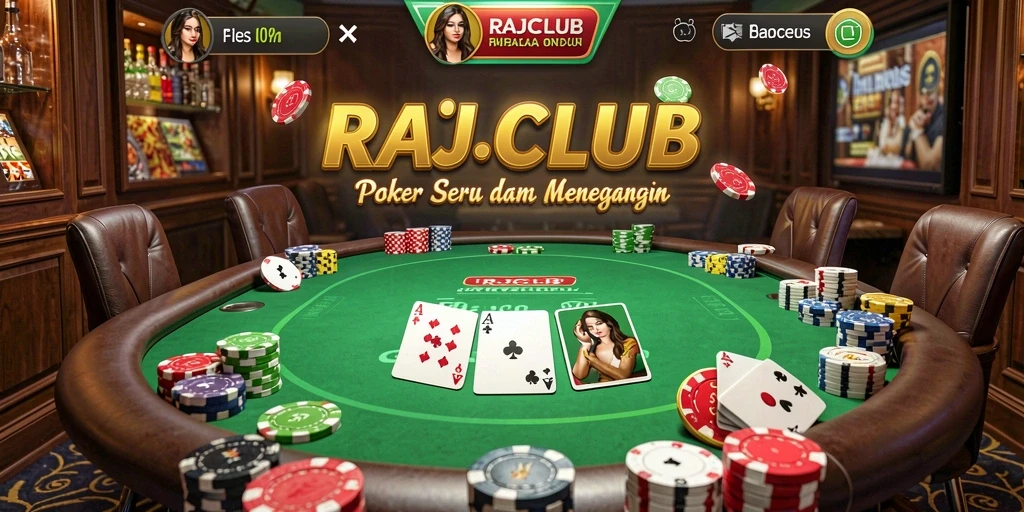 Screenshot gameplay RAJACLUB yang menampilkan momen seru dalam permainan poker.