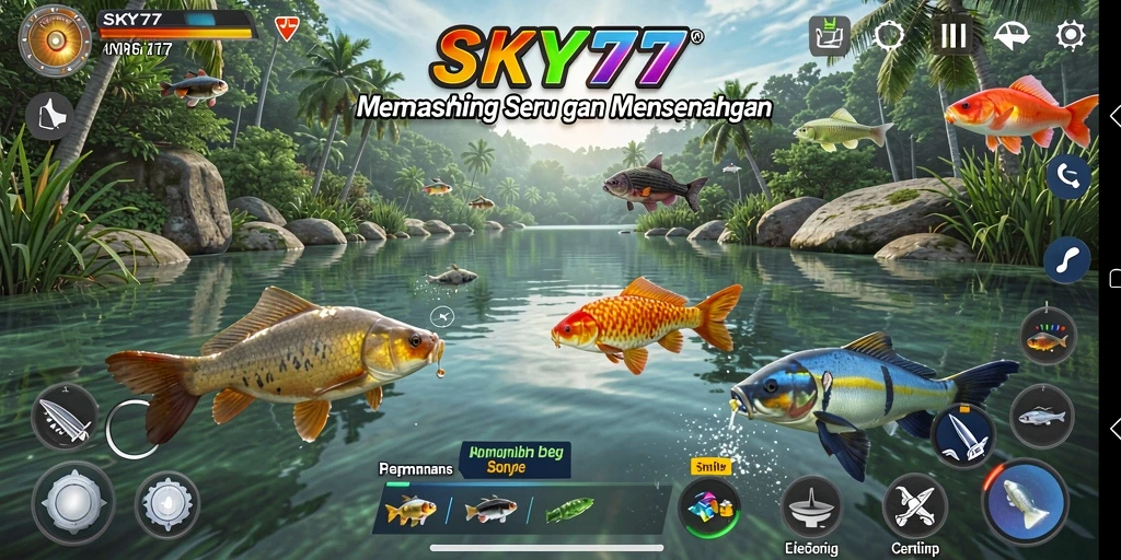 Tampilan mendebarkan saat menangkap ikan di SKY77.