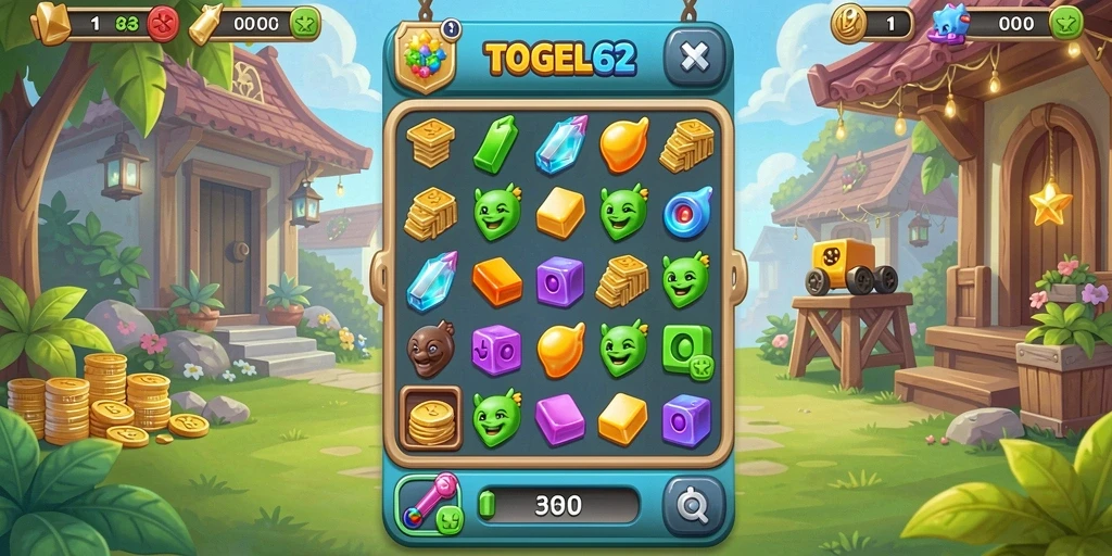 Tampilkan gameplay Match-3 yang seru di TOGEL62.