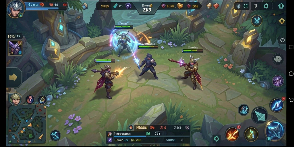 Tampilan seru dari gameplay MOBA ZK9 yang menegangkan.